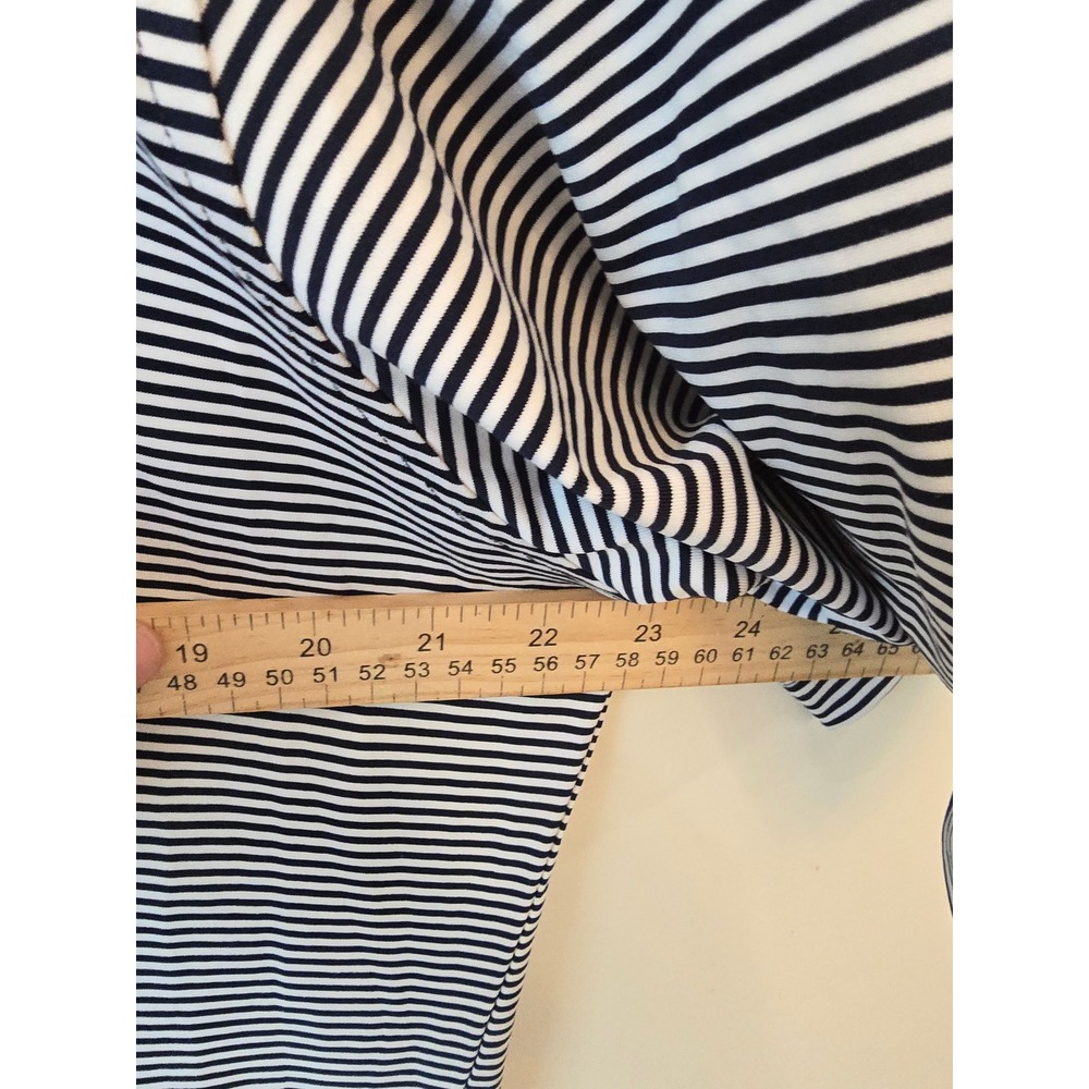 F&G Tech Golf Polo Shirt Mens L‎ Striped Blue White Short Sleeve Golf Active - Picture 6 of 7
